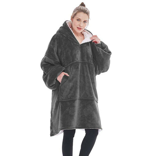 Hoodie Blanket Reversible Oversized Ultra Plush Sherpa Giant Hooded