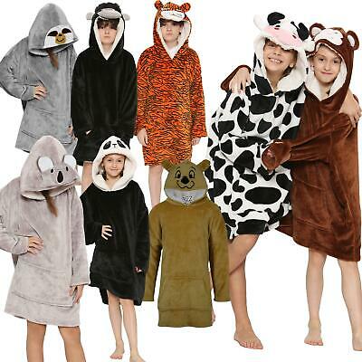 Panda Kids Girls Boys Oversized Hoodie Animal Snuggle Blanket Super Soft