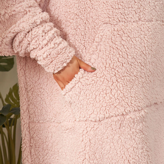Oversized Blanket Hoodie Teddy Fleece