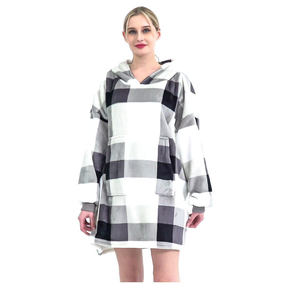 Hoodie Blanket Reversible Oversized Ultra Plush Sherpa Giant Hooded