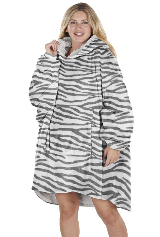 Extra Long Hoodie Blanket Oversized Soft Sherpa Fleece Giant Hooded Sweatshirt