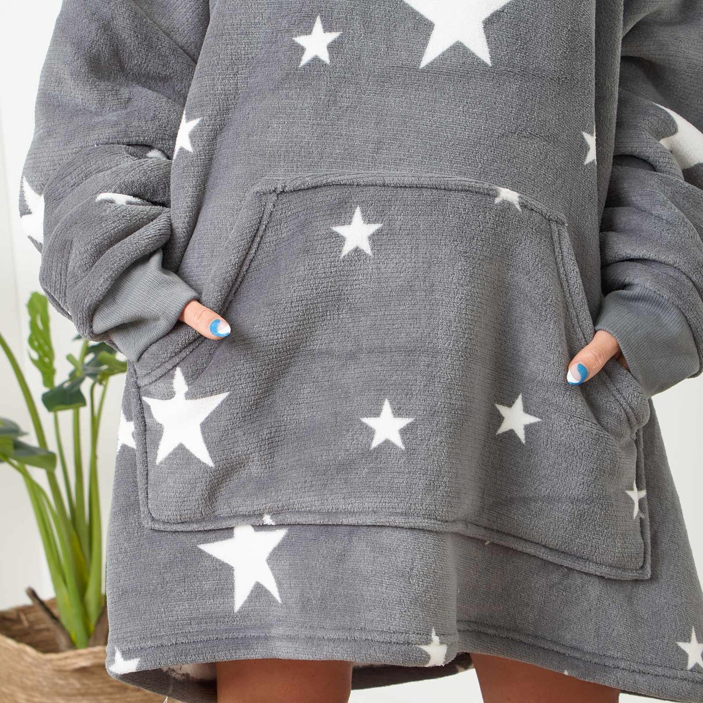 Star Oversized Hoodie Blanket Giant Wearable Warm Sherpa Fleece Adult