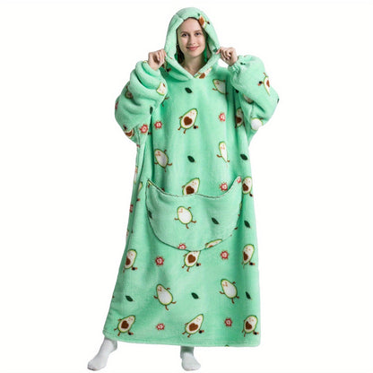 NNETM Sherpa Fleece Oversized Hoodie Blanket Sweatshirt-0