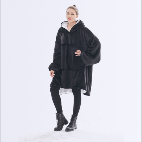 Unisex Sherpa LIned Blanket Hoodie-0