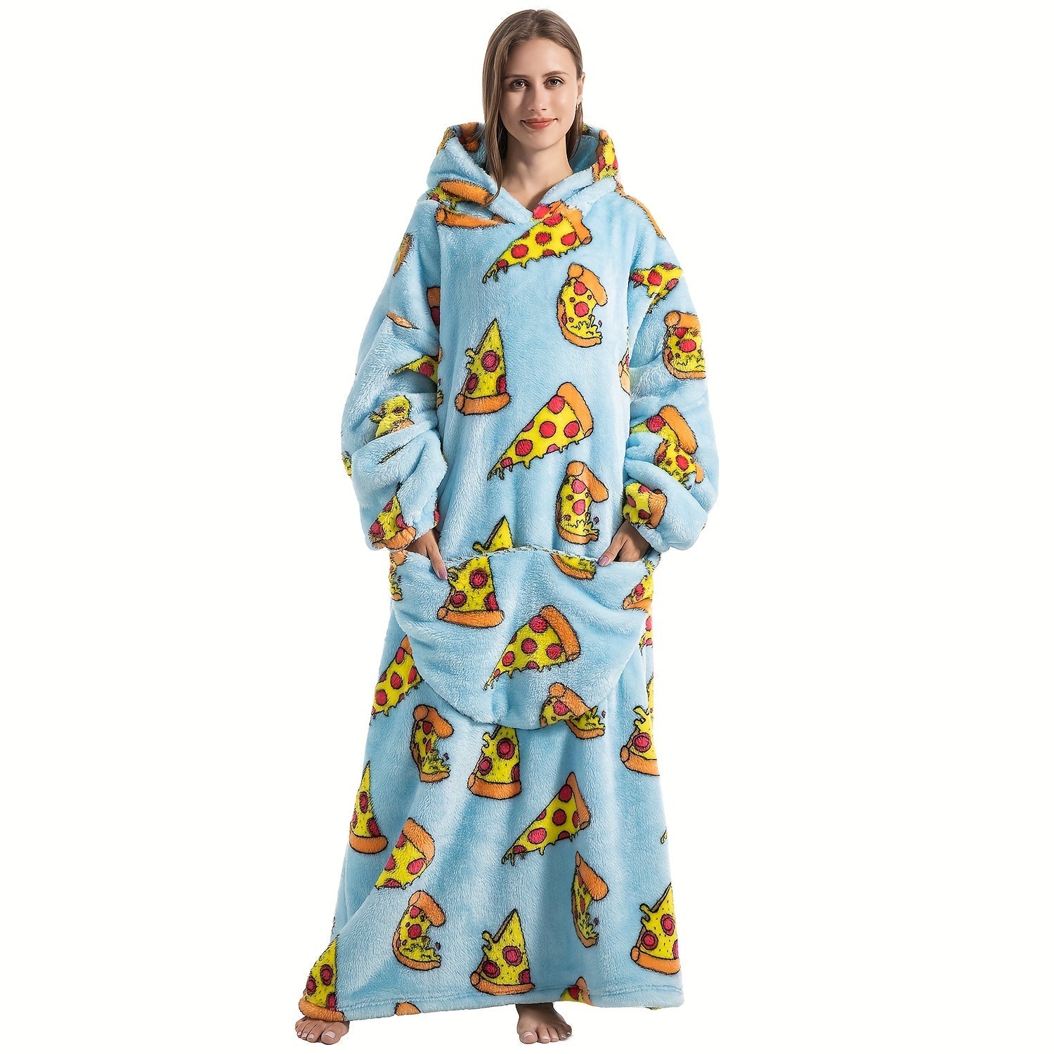 NNETM Oversized Fleece Blanket Hoodie with Sleeves-1