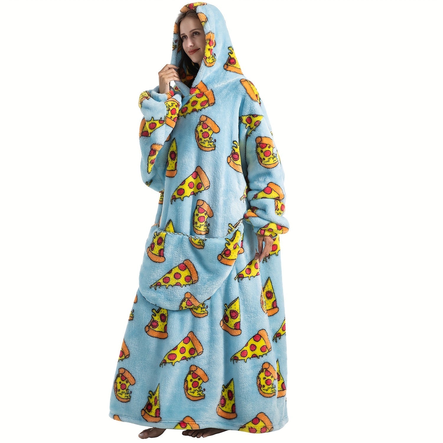 NNETM Oversized Fleece Blanket Hoodie with Sleeves-3
