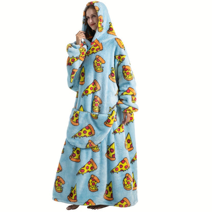 NNETM Oversized Fleece Blanket Hoodie with Sleeves-3