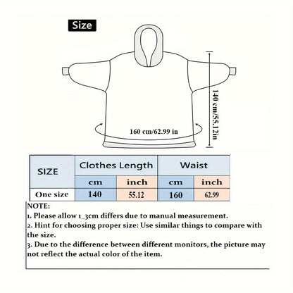 NNETM Oversized Fleece Blanket Hoodie with Sleeves-2