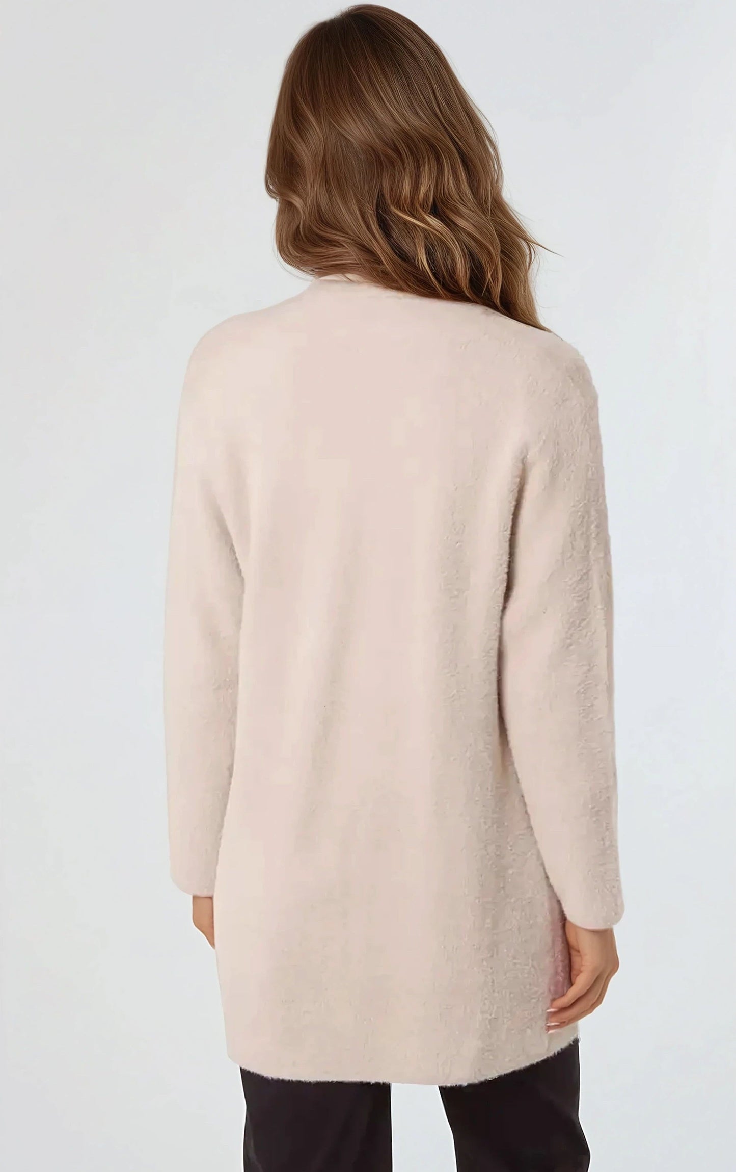 Beige Soft Open Front Cardigan-2