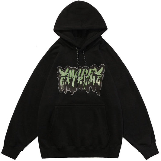 Hoodie Men Diamond Letter Print Big Pocket 3 Color Optional Couple Oversize All-match Hooded Pullover Autumn Streetwear-0