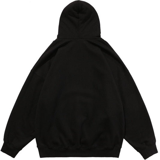 Hoodie Men Diamond Letter Print Big Pocket 3 Color Optional Couple Oversize All-match Hooded Pullover Autumn Streetwear-1